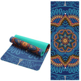 Lotus Pattern Suede Yoga Mat Pad (Non-Slip)