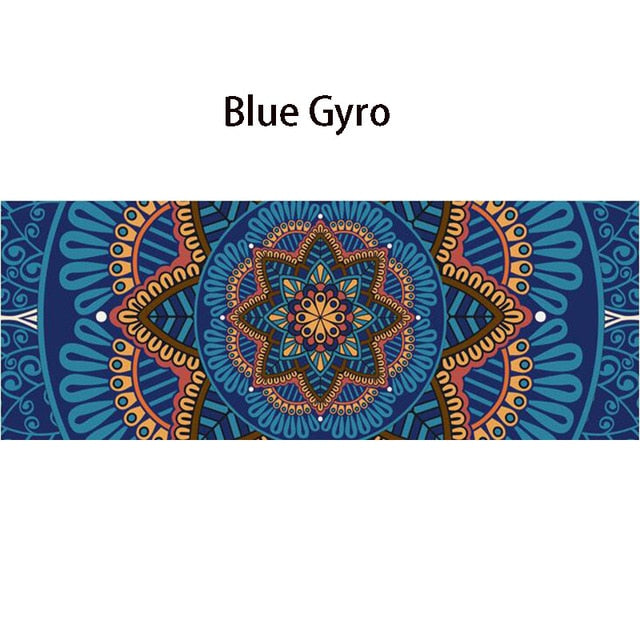 Lotus Pattern Suede Yoga Mat Pad (Non-Slip)