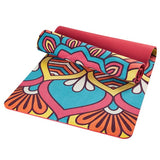 Lotus Pattern Suede Yoga Mat Pad (Non-Slip)