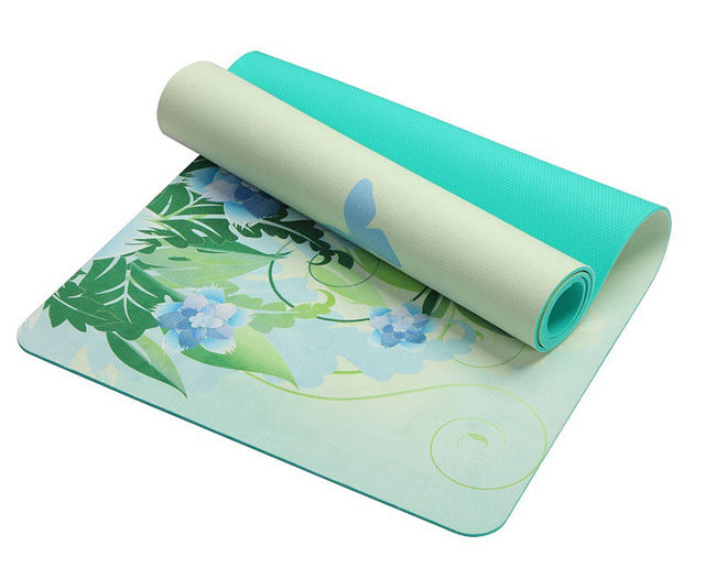 Lotus Pattern Suede Yoga Mat Pad (Non-Slip)