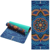 Lotus Pattern Suede Yoga Mat Pad (Non-Slip)