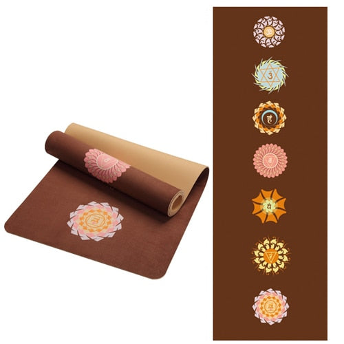 Lotus Pattern Suede Yoga Mat Pad (Non-Slip)